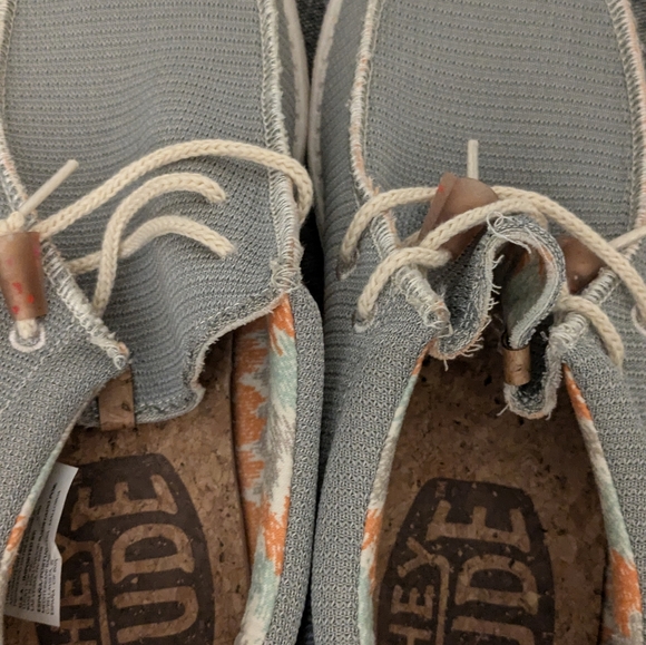 Hey Dude Wally Knit Cobblestone Men's Casual Gray White Shoes - Picture 10 of 16